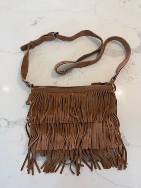 Idyllwind by Miranda Lambert Fringed Suede Crossbody Bag in Brown